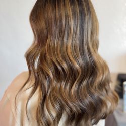 Warm brown balayage highlights