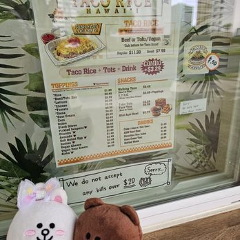 Taco Rice Hawaii - Menu - Japanese Near Me - Honolulu, Hawaii