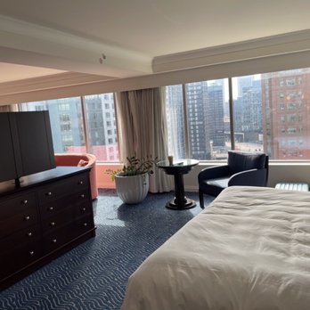 Renaissance Boston Seaport District - Suite: From bathroom looking toward bedroom and living room in the back - Hotels Near Me - Boston, Massachusetts