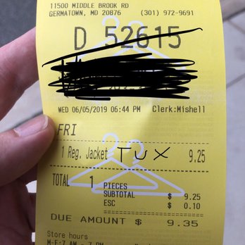 Romance Cleaners - Price seems reasonable for cleaning a Tuxedo. - Laundry Services Near Me - Germantown, Maryland Romance Cleaners - Price seems reasonable for cleaning a Tuxedo. - Laundry Services Near Me - Germantown, Maryland