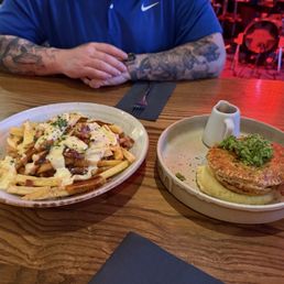 Loaded fries & steak ale pie. Loaded fries & steak ale pie.