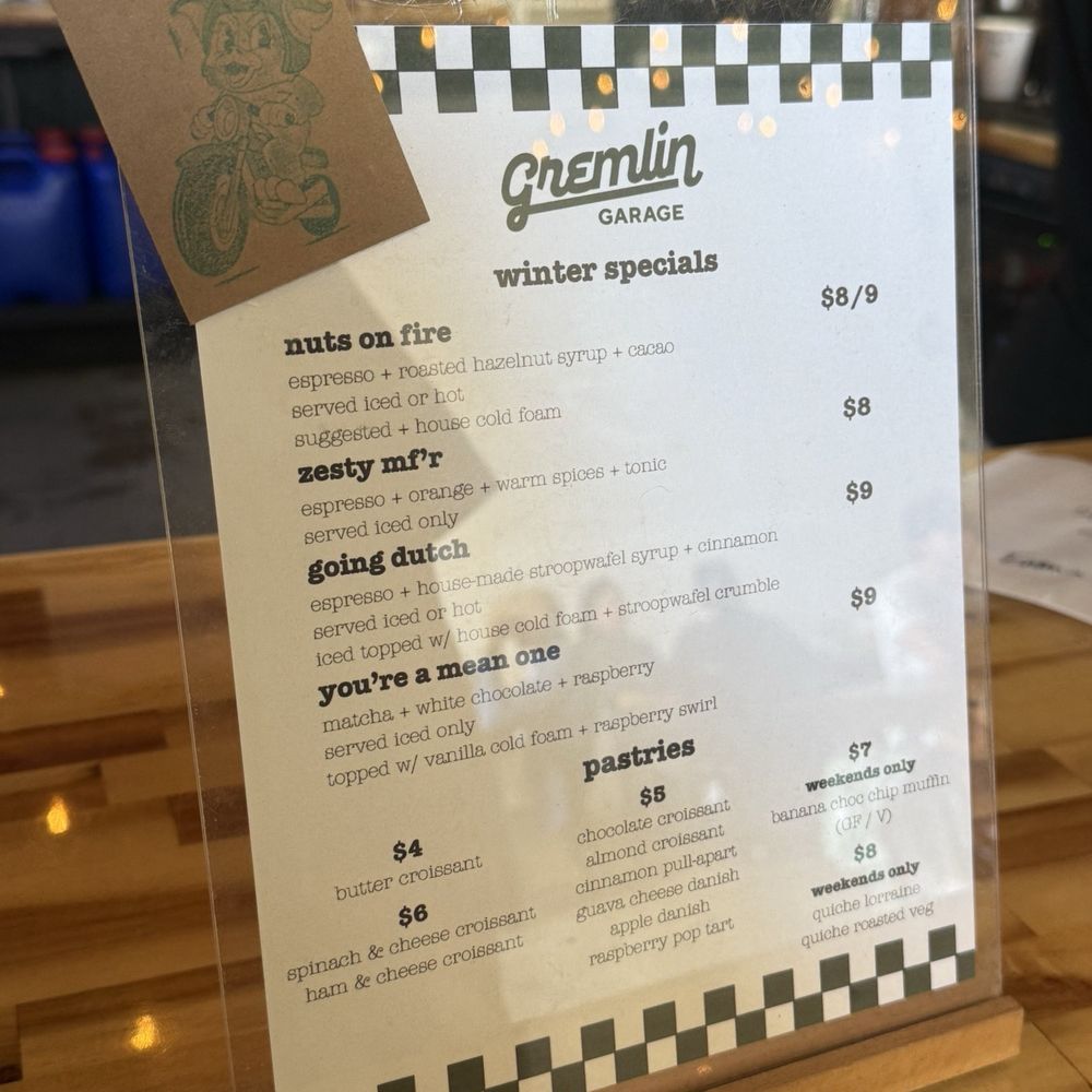 Gremlin Garage - seasonal menu - Coffee & Tea Near Me - Costa Mesa, California Gremlin Garage - seasonal menu - Coffee & Tea Near Me - Costa Mesa, California