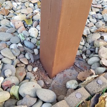 Deckguru - New post was sanded and stained all the way to the ground. - Decks & Railing Near Me - Leesburg, Virginia