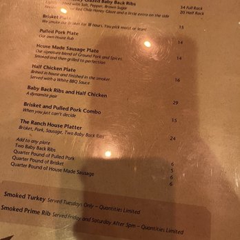 The Ranch House - Menu 8/31/25 - American Near Me - Santa Fe, New Mexico