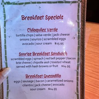 Canoe House - Breakfast specials menu - Hawaiian Near Me - South Pasadena, California