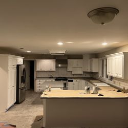 Sal Painting And Decorating - Painting the Kitchen cabinets.