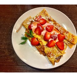 Eggsperience - *Strawberry Cream Stuffed Crepes Coffee & OJ @ Eggsperience.Elmwood Park, IL Breakfast Lunch Brunch.One of Locations.Cool!