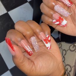 My candy cane nails I love them! My candy cane nails I love them!