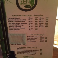 Go Zen Spa - Massage options