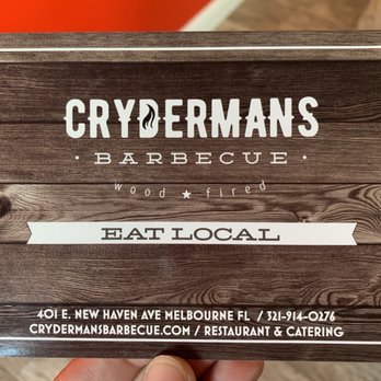 Crydermans Barbecue - Menu is a postcard by the door - Barbeque Near Me - Melbourne, Florida Crydermans Barbecue - Menu is a postcard by the door - Barbeque Near Me - Melbourne, Florida