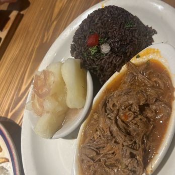 Havana's Cuban Cuisine - Ropa Vieja with boiled yuca and Moros - Cuban Near Me - Cooper City, Florida Havana's Cuban Cuisine - Ropa Vieja with boiled yuca and Moros - Cuban Near Me - Cooper City, Florida