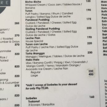 Locavore - Menu as of 06/24/17 - Filipino Near Me - Taguig City, NCR