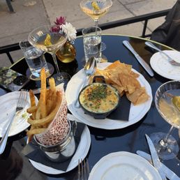 L SPINACH & ARTICHOKE DIP and L FIRESIDE MANHATTAN L SPINACH & ARTICHOKE DIP and L FIRESIDE MANHATTAN