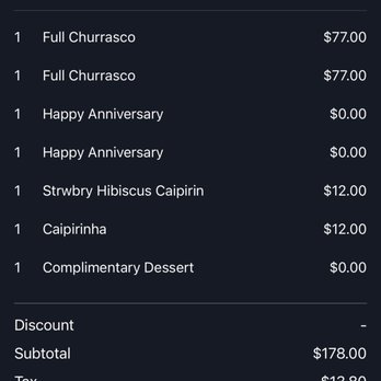 Fogo de Chão - What I thought would be $49 special price ended up $77 each - Brazilian Near Me - Rancho Cucamonga, California