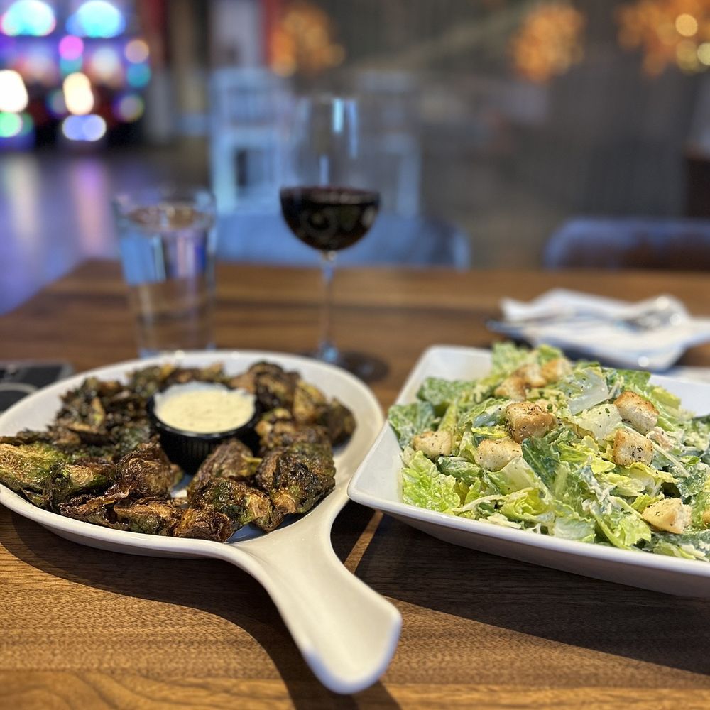 Fried Brussels sprouts & Cesar Salad