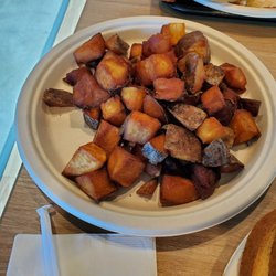 Village Deli and Grill - Deeply fried overly done breakfast potatoes