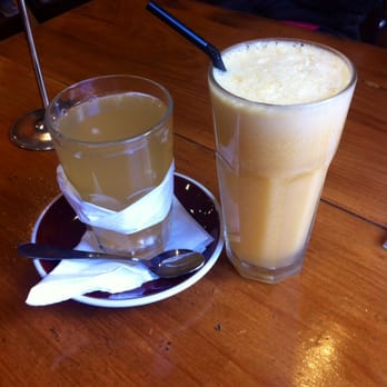 Raw Power Cafe - Honey & Lemon Ginger tea - perfect if you have a cold && Juice of the Day - Salad Near Me - Auckland, AUK