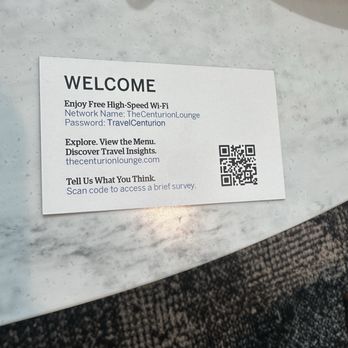 Centurion Lounge DCA - WiFi information - Airport Lounges Near Me - Arlington, Virginia