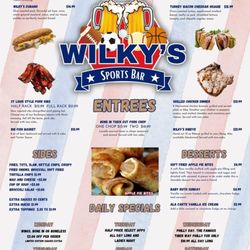 Wilkys Sports Bar - Menu