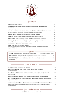 Menu photo 3 Mona Lisa Restaurant & Bar San Francisco, CA Menu photo 3 Mona Lisa Restaurant & Bar San Francisco, CA