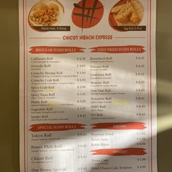 Chicot Hibachi Express - Sushi Menu