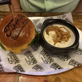 Ford's Garage St. Augustine - American Standard Burger and corn - Burgers Near Me - St. Augustine, Florida