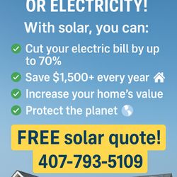Solar With Miguel - "Stop overpaying for electricity! Switch to solar, save up to 70% on your bill, and get a FREE quote today  407-793-5109."