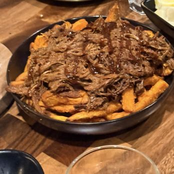 JZ Steakhouse - French Fries of sweet potato with Brisket. - Steakhouses Near Me - North Miami Beach, Florida JZ Steakhouse - French Fries of sweet potato with Brisket. - Steakhouses Near Me - North Miami Beach, Florida