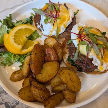 Flask & Beaker - short rib benedict - New American Near Me - Raleigh, North Carolina Flask & Beaker - short rib benedict - New American Near Me - Raleigh, North Carolina