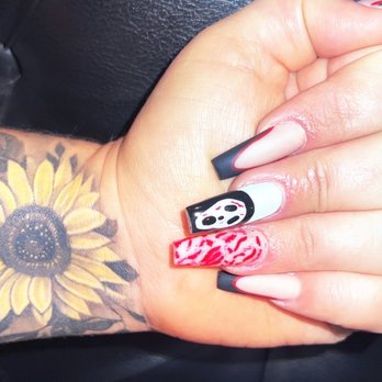 Mindy Nails Bar - Ghost face bloody nails - Nail Salons Near Me - Whittier, California Mindy Nails Bar - Ghost face bloody nails - Nail Salons Near Me - Whittier, California