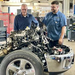 Bockman's Auto Truck & Tire - Replaced the turbo coolant supply hose on a 2015 Ram 1500. Chassis off.