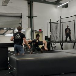 The adult tumbling class in action.
