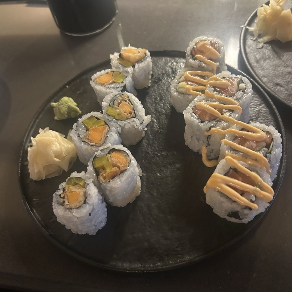Sushi Sato - Sweet Potato Roll and a Spicy Salmon Roll - Sushi Bars Near Me - Washington, DC, District of Columbia