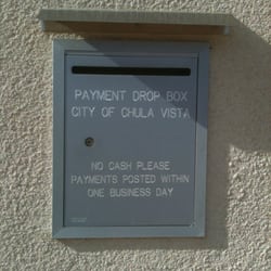 City of Chula Vista Finance Department - On the left side of the entry doors, for easy payment drop off
