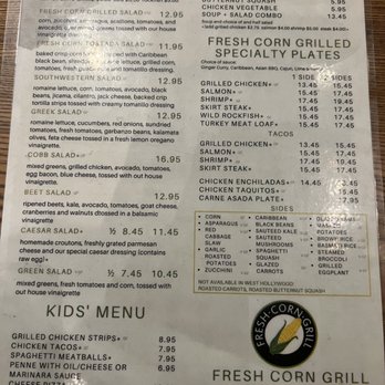 Fresh Corn Grill - Menu (August 2022) - American Near Me - Westwood, California
