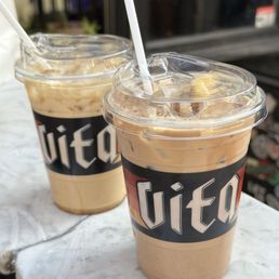 Miso Caramel latte (left), campfire mocha (right) Miso Caramel latte (left), campfire mocha (right)