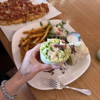Bluberry Social - Ceaser wrap with fries and a salad - Breakfast & Brunch Near Me - Irvine, California