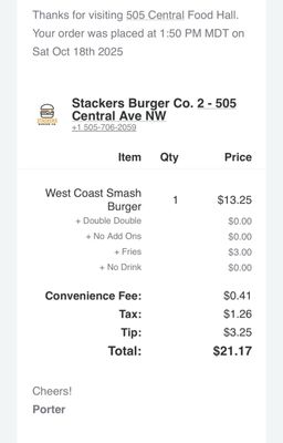 Menu photo 1 Stackers Burger Albuquerque, NM