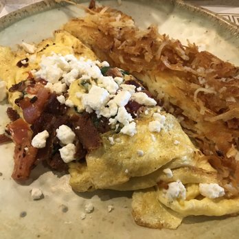 Chris' Pancake & Dining - Greek Omelette (no onion sub bacon) - Breakfast & Brunch Near Me - St. Louis, Missouri Chris' Pancake & Dining - Greek Omelette (no onion sub bacon) - Breakfast & Brunch Near Me - St. Louis, Missouri