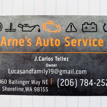 Arne's Auto Service - Business card - Auto Repair Near Me - Seattle, Washington