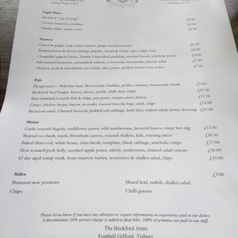 The Beckford Arms - Menu - Pubs Near Me - Salisbury, WIL
