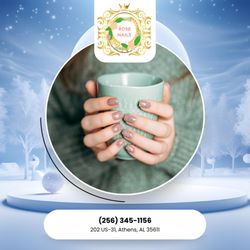 Rose Nails - Your nails should look this good all year! A simple winter manicure that is always polished and always perfect. Book your spot!