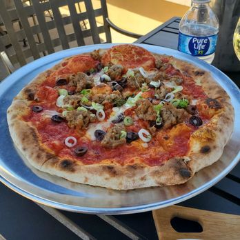 Monserate Winery - Pizza - spicy sausage with olives - Wineries Near Me - Fallbrook, California Monserate Winery - Pizza - spicy sausage with olives - Wineries Near Me - Fallbrook, California