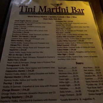 The Tini Martini Bar - Cocktail Bars Near Me - St Augustine, Florida The Tini Martini Bar - Cocktail Bars Near Me - St Augustine, Florida