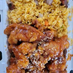 Sweet Garden - Sesame chicken lunch special with pork fried rice