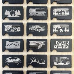 Cascade Custom Creations - Display Boards with our laser engraved Wallets