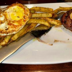 The J Bar Davenport - Steak, fries with truffle oil, and a fried egg