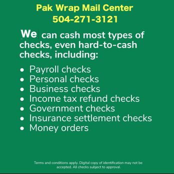 Pak Wrap Mail Center - All you need is a government ID - Shipping Centers Near Me - Arabi, Louisiana Pak Wrap Mail Center - All you need is a government ID - Shipping Centers Near Me - Arabi, Louisiana