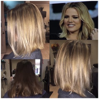 Nicole Lentz - Bottom left- before. Top right - inspiration hair. Top left & bottom right - after - Hair Stylists Near Me Nicole Lentz - Bottom left- before. Top right - inspiration hair. Top left & bottom right - after - Hair Stylists Near Me
