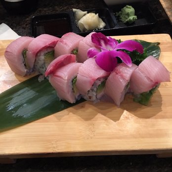 Omokase - California Roll with Yellowtail on top - Sushi Bars Near Me - Rancho Cucamonga, California Omokase - California Roll with Yellowtail on top - Sushi Bars Near Me - Rancho Cucamonga, California